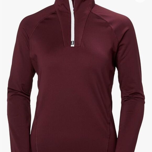 Helly Hansen Women's Phantom Half-Zip Midlayer size medium burgundy - Picture 2 of 9